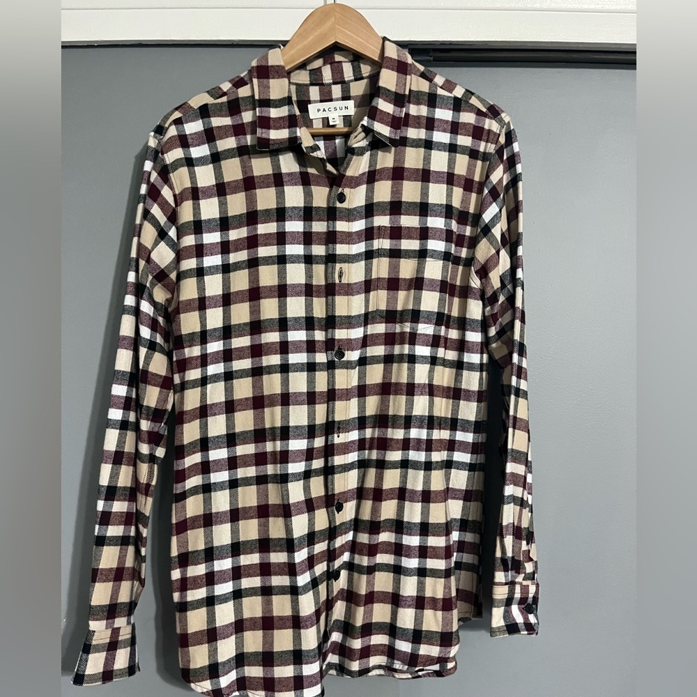 Flannel Pattern Pacsun Button Down Shirt Size Medium